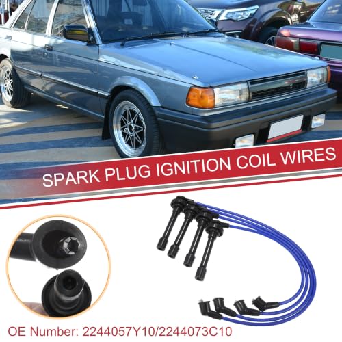 Cables de bujía para Sentra 95-99 Uxcell: Bobina y distribuidor de encendido de 4 piezas 2