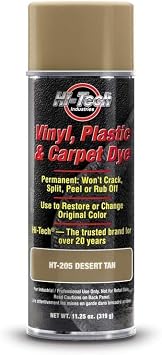 HI-TECH Vinyl, Plastic, and Carpet Dye - Color Restorer for Leather, Upholstery, Fabric, and Automotive Surfaces - Desert Tan 1 Pack
