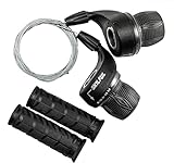 MEGHNA Bicycle 18 Speed Shifter Twist Shifter Lever 3x6 Speed Grip Shift Left and Right Shifter Mountain Bike Commuter Bike Folding Bike Gear Grip Shift with Grips(Pair)