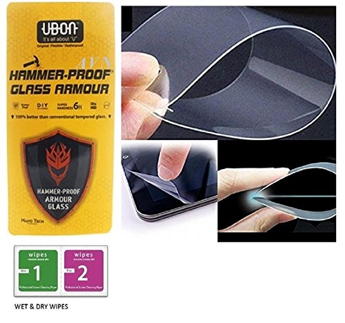 Ubon iPhone 7 Hammer Proof Glass Armor Screen Protector Impossible Protection Nano Tech/ Temper Proof / Shutter Proof /Thin 0.26mm Uncatchable / Unbreakable / X10 HD Transparency / Flexible Screen protector made with Anti Shattered Film (High Silicone Coated)