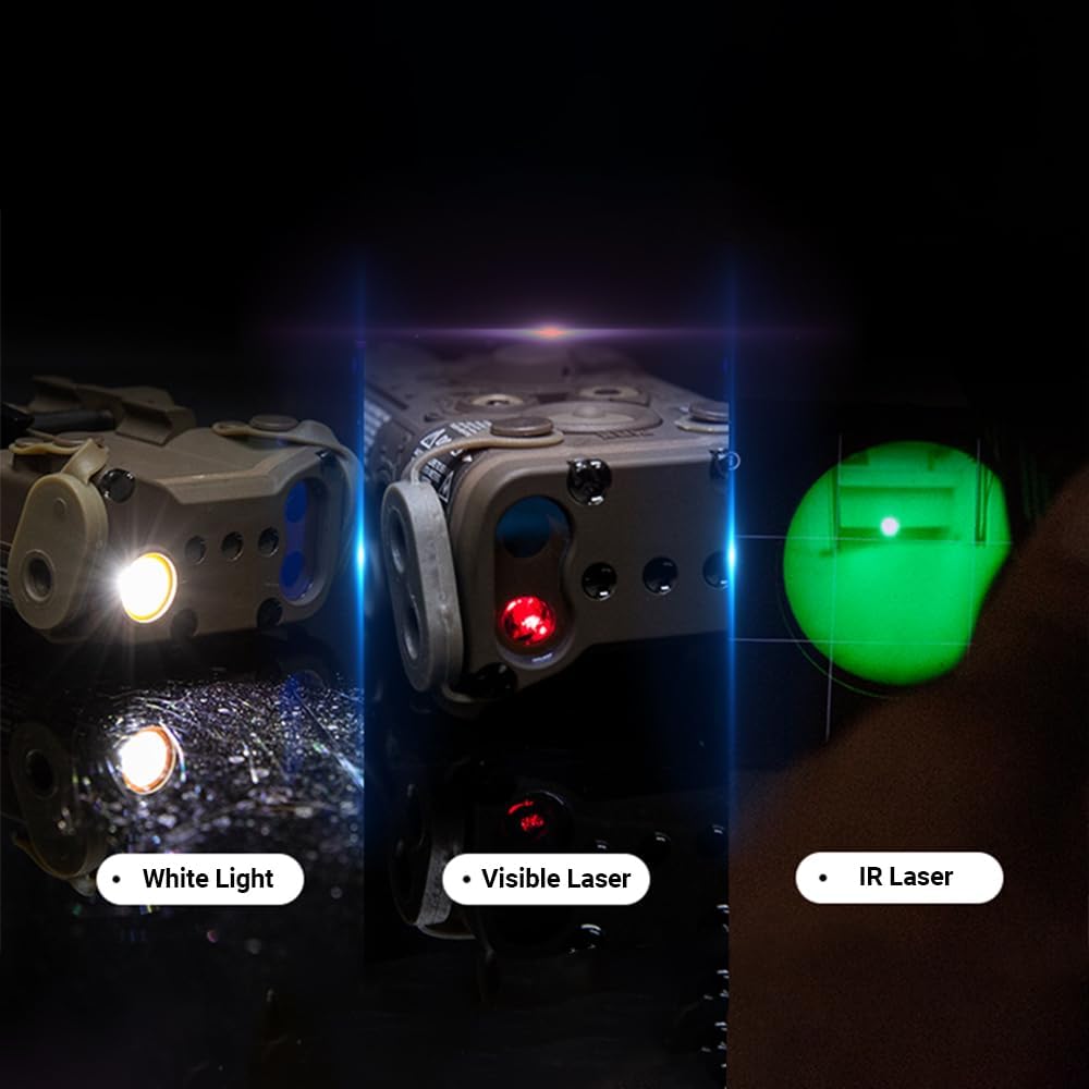 FMATAL GEAR PEQ NGAL Mini Version IR Laser + Red Laser + White LED Flashing Sight for Airsoft AEG GBB CQB Laser Output Within 5mW