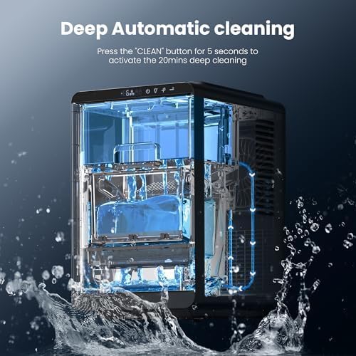 Electactic Crescent Luna Ice Maker Countertop - 28lbs/24h, 16 Cubes In 6 Mins, Adjustable Ice Thickness, Auto-Cleaning & Smart Reminders, 1.8l Portable Ice Cube Machine For Home, Kitchen, Office, RV on Fridge.com - View 6
