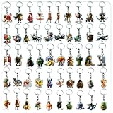 [HIUNVDDE] トゥントゥントゥンサフール キーホルダー 25枚 50枚セット ネットミーム イタリアンブレインロット トララレロ・トラララ バッグ小物 脱落防止 紛失防止 取付簡単 飾り ギフト (50個)