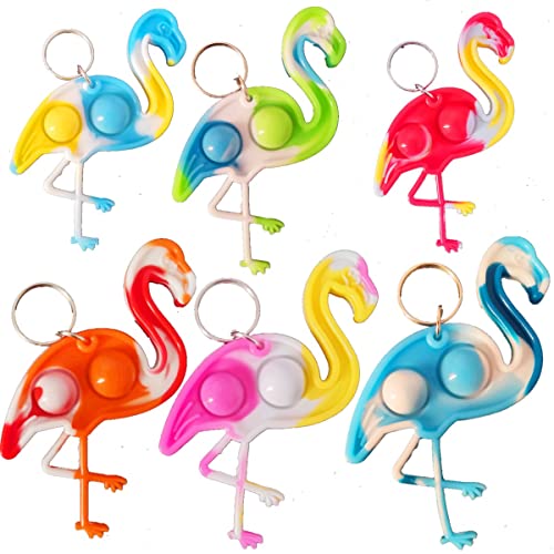 Image of 30 Packs Funny Summer Present Unique Mini Flamingo Assorted fidgets Bubble Toys for Kids Children Classroom Students Gifts from Teacher,Birthday Party Favors