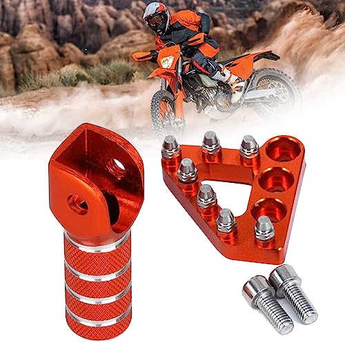 Fast Pro Plaque de pédale de frein arrière CNC + levier de changement de vitesse Shift levier pour 125-530 SX EXC XCF XC XCW SXF SMR 2004-2010 Enduro Supermotor 690 Aventures Orange
