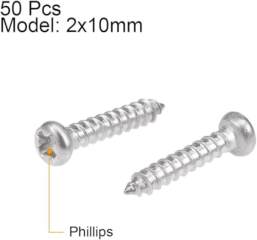 Miniatura 8 de Uxcell Tornillos autoperforantes Phillips cabeza de cabeza de cacerola de 0.079 x 0.315in, 50 unidades