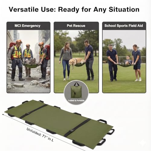 Image of Portable Gurney Stretcher for Patient & Large Dog Rescue, 400 lbs