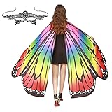 ♩Diadema de mariposa 5D: el chal de alas de mariposa tiene una diadema de mariposa que se adapta perfectamente a la capa de mariposa. Tiene muchas mariposas 5D que hacen que este disfraz de mariposa sea más especial.