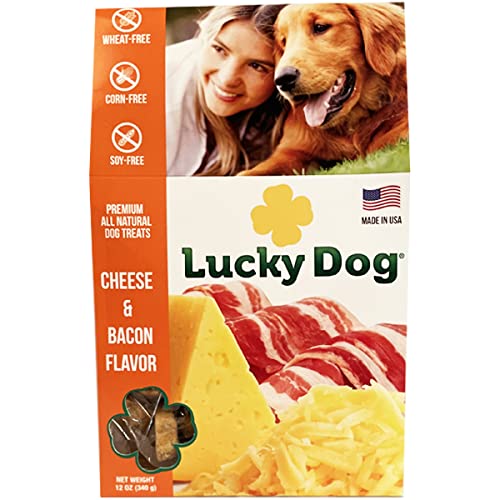 Lucky Dog Cheese and Bacon Treats, High Protein Natural Treats, Made with Real Bacon and Cheese, Free of Wheat, Corn and Soy