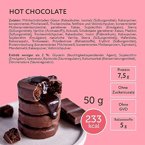 FitnesSHOCK Protein Brownie Snack Mixbox ohne Zucker, Kekse mit 15% Eiweiß, Dunkle Schokolade, sättigende Ballaststoffe, low carb, weiche Konsistenz, 10 Stück х 50g - Schoko und Banane