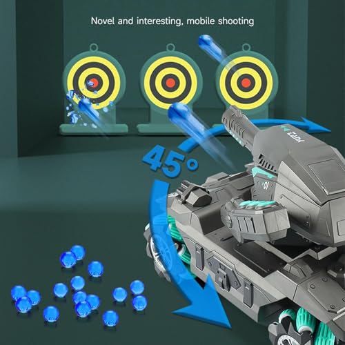Image of Toyshine Water Ball Shooter Remote Control RC Car Tank with Crab Movement, Watch Remote, Feature Toy 360 Rotating Stunt for Kids Boys Girls - Green