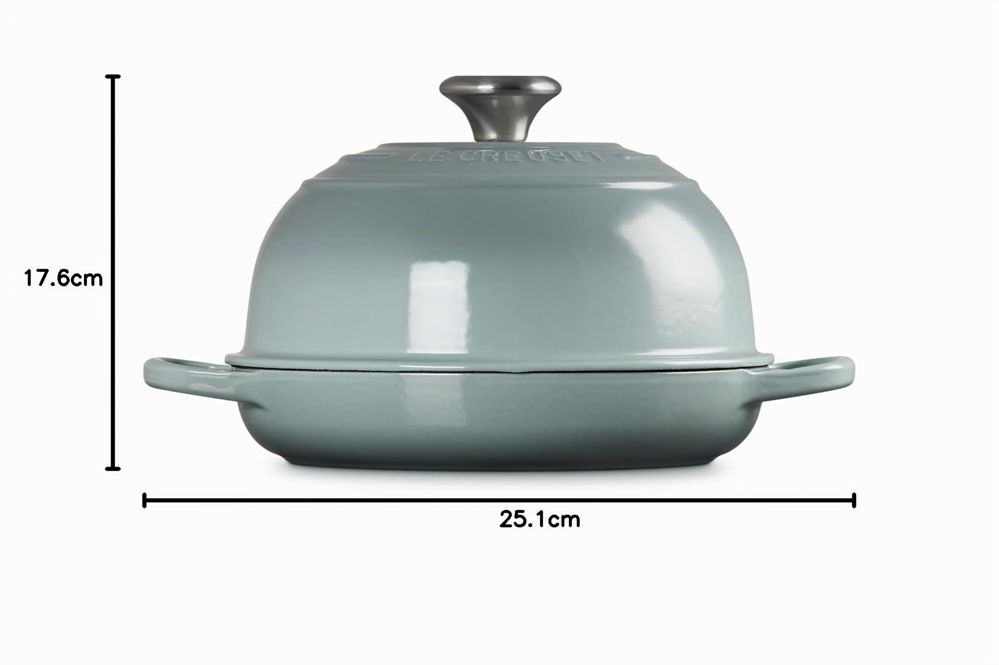 Le Creuset Signature Brot Bräter aus Gusseisen, 24 cm, Sea Salt