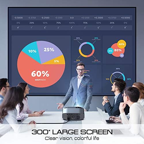 Projector, Vamvo Video Projector 350 ASIN Lumens Native 1080P Full HD, Phone Projector 300" Image Display Dolby Supported, Outdoor Home Theatre Projector Compatible with HDMI/ USB/ AV/ Micro SD/ VGA
