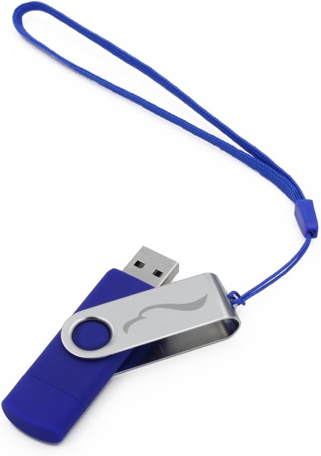 64GB USB Flash Drive OTG Pendrive for Android Phones, Techkey Thumb Drive Memory Stick for Tablets, Pen Drive Jump Drive for PCs, Deep Blue