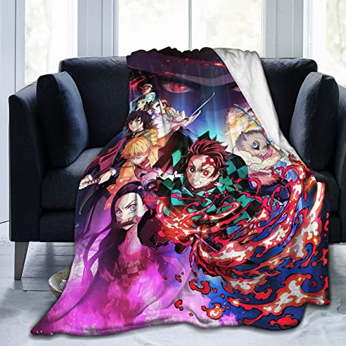 Bkpyfgey Anime Blanket Throw Flannel Fleece Blanket All Seasons Lightweight Air Conditioner Fluffy Blanket For Livingroom/Bedroom/Sofa/Camping/Office/Chair Halloween Thanksgiving 60"X50" #TOP27