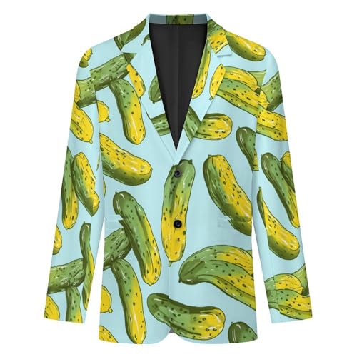 Pickles Men's Classic Fit Suit Two Button Novelty Printed Casual Stylish Blazer4