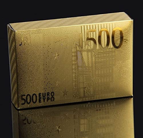 KAV Vergoldete Poker-Spielkarten – klassisches Zaubertricks-Werkzeug und Kartenspiel für Pokerspieler, Familie, Party, Grillen, Spiel (Gold – Euro-Stil-Deck) – Bild 4