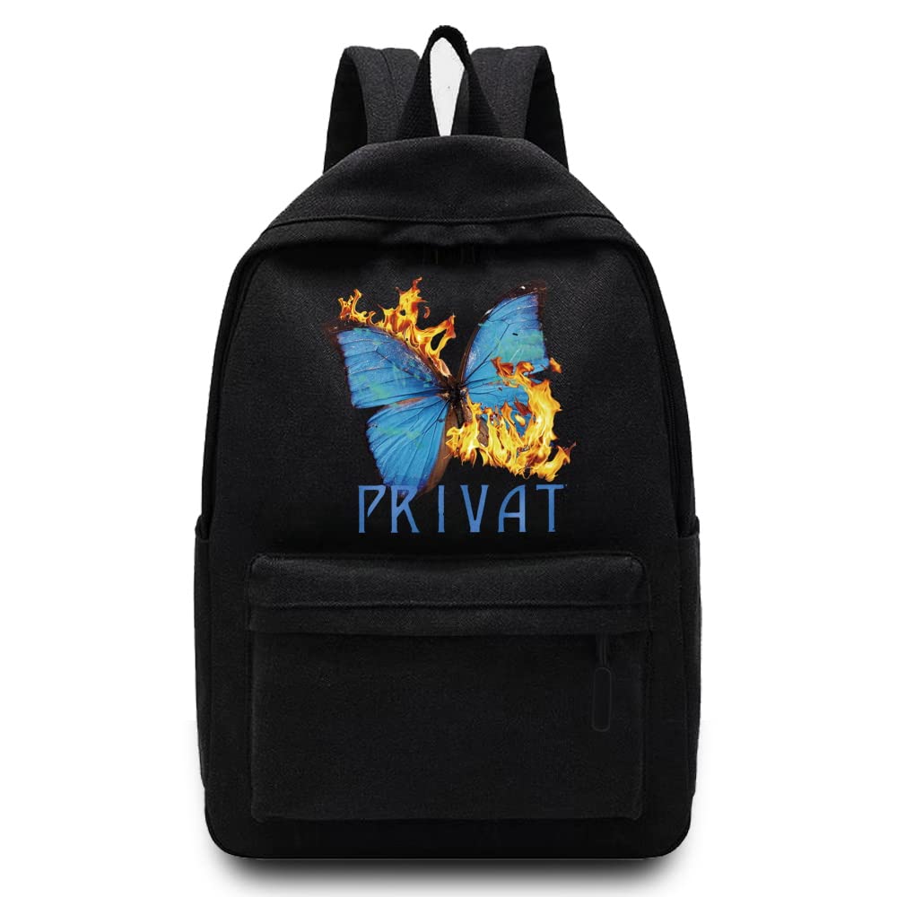 Basics Backpack/Daypack with Padded Shoulder Straps, Side Pockets Hiking Daypack Walking Rucksack Foldable Camping for Water Bottle and Laptop Sleeve, (Fire Butterfly)