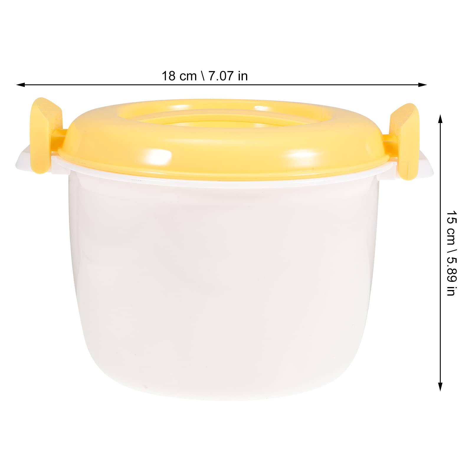 OSALADI 1L Microwave Rice Cooker Mini Rice Cooker Steamer Keep Warm Function for Soups Stews Grains Oatmeal Yellow