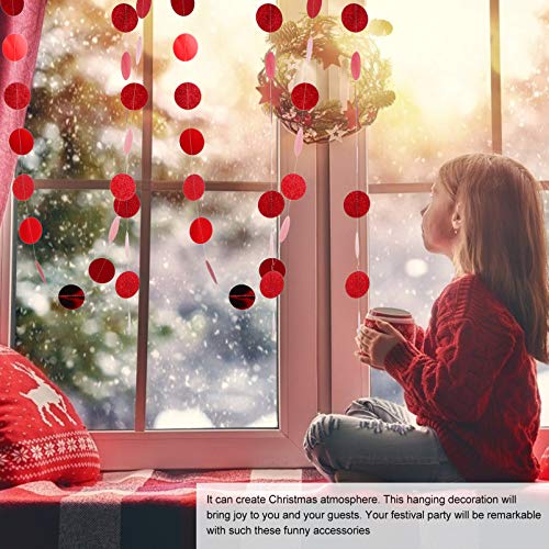 Toyvian 4 Tiras Banner de Natal CÃ­rculo Ponto Guirlanda Glitter Natal Pendurado Serpentina DecoraÃ§