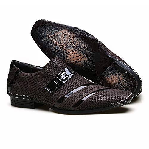 Sapato Social Masculino Calvest em Couro Lupy Café com detalhes Verniz - 1750B720NC - 45