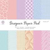 Desecraft 12x12 in Pastel Easter Scrapbooking Cardstock Decorative Paper - 36 Sheets - for Card Making Journaling Planner Origami Background Scrapbook Paper Scrapbook Materials Supplies