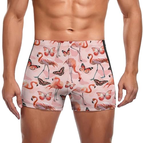 Maillot de bain homme slip short de bain boxer flamant rose