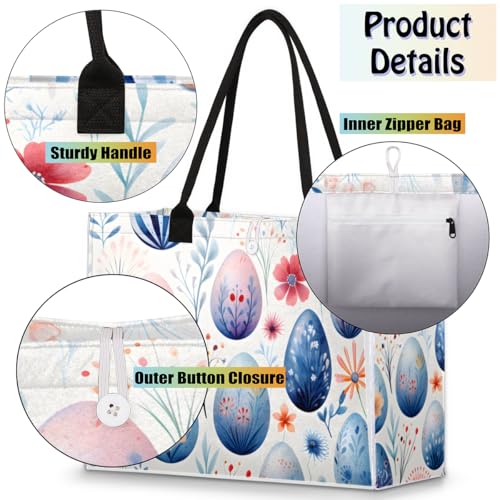 Eggs Plant Tote Bag for Women Large Beach Bag Reusable Tote Bags for Work Travel Beach Shopping4