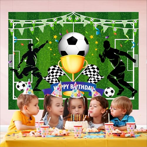 Image of Soccer Birthday Backdrop 4x3 Ft | Backdrops for Decoration | Birthday Decoration Backdrop | Banner for Kids Theme Party