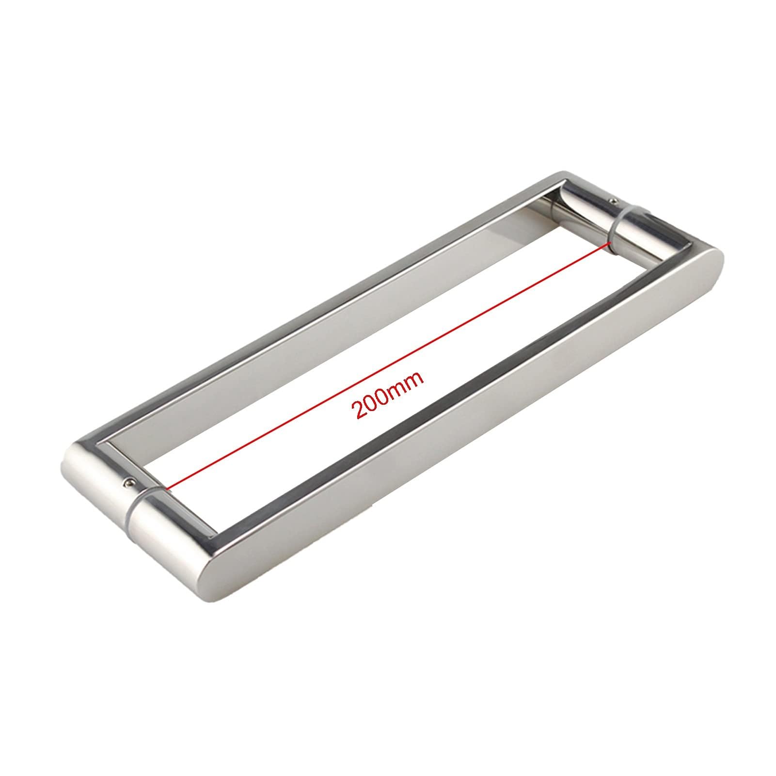 Coppia di maniglie per porta della doccia in acciaio inox resistente, cromate, maniglia per porta della doccia, maniglia di ricambio per box doccia, passo 200 mm