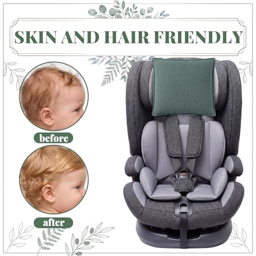 Image of Tegeme 3 Pcs Carseat Head Cover for Baby Soft Cotton Headrest Cover for Hair Protection Breathable Head Rest Covers for Infant Car Seats & Strollers Carseat Hair Protector for Infant Boys Girls