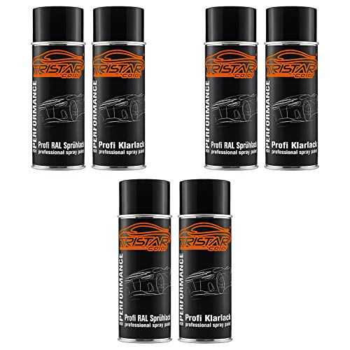 TRISTARcolor 3 x RAL 3005 Weinrot und hochglanz Klarlack Spraydose (jew. 400 ml)