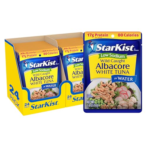 Image of StarKist Low Sodium Albacore White Tuna in Water, 2.6oz Pouch, 24-Pack