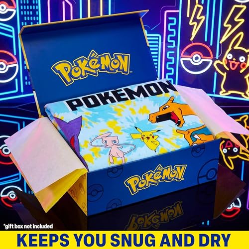 Image of Pokemon Hooded Kids Beach Towel Absorbent Changing Robe Cotton Poncho Bath Towels (Blue, 6-14 Years)