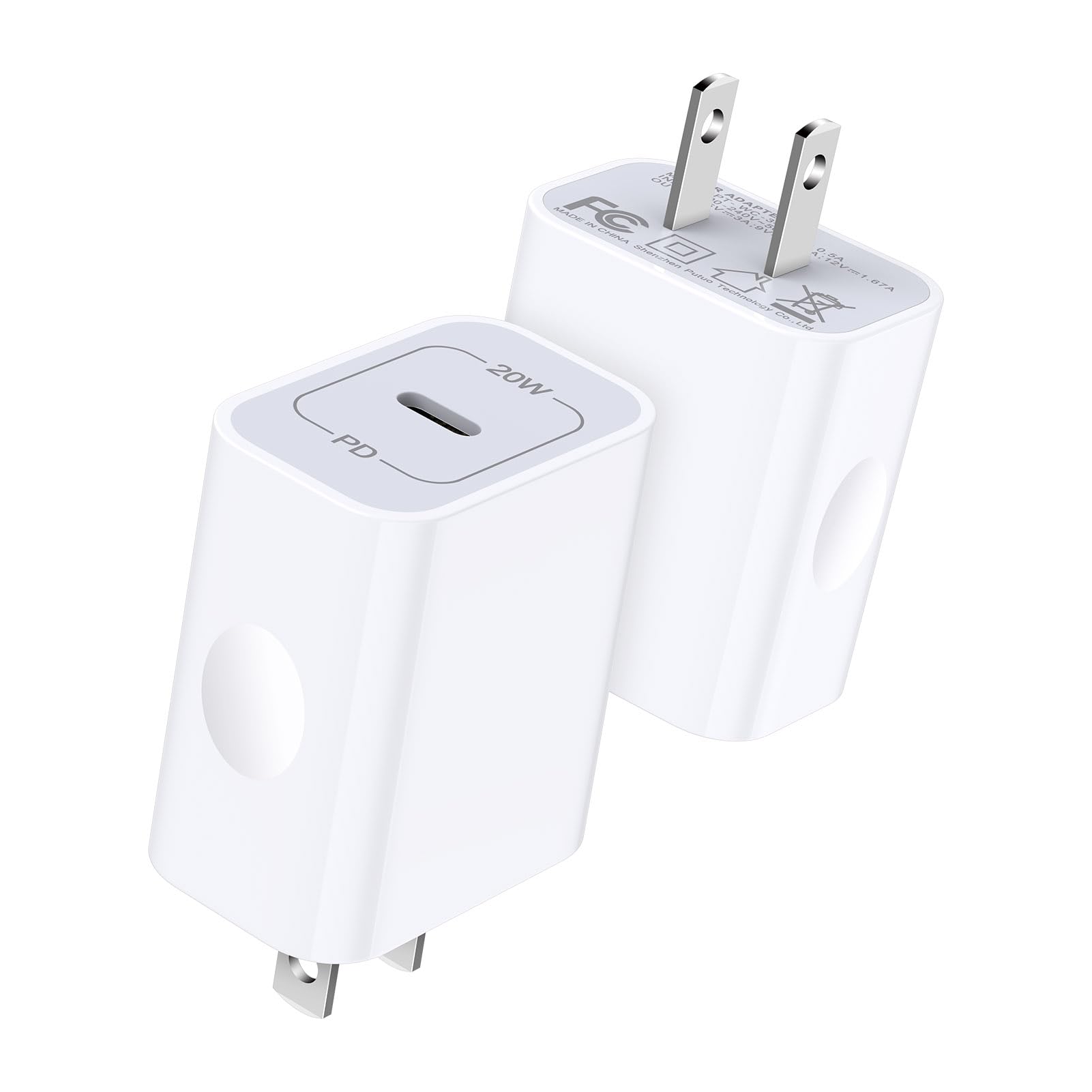 [2-Pack] 20W Samsung Fast Charging Block USB C Power Adapter Android Wall Plug Brick Type C Block for Galaxy A16 5G/A15/A56/A36/A55/A35/A14 5G/ A54/A25/A23/A13/A53/S25/S24/S23 FE/S22/S21 FE,iPhone 16