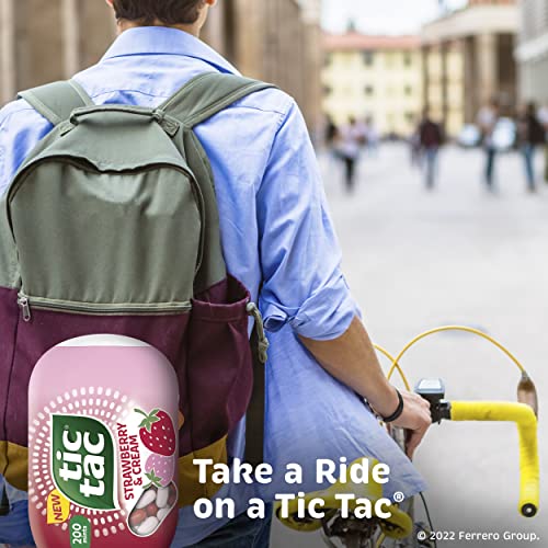 Tic Tac, Strawberry And Cream Flavored, On-The-Go Refreshment, 3.4 Oz Each, Bulk 8 Pack #TOP2
