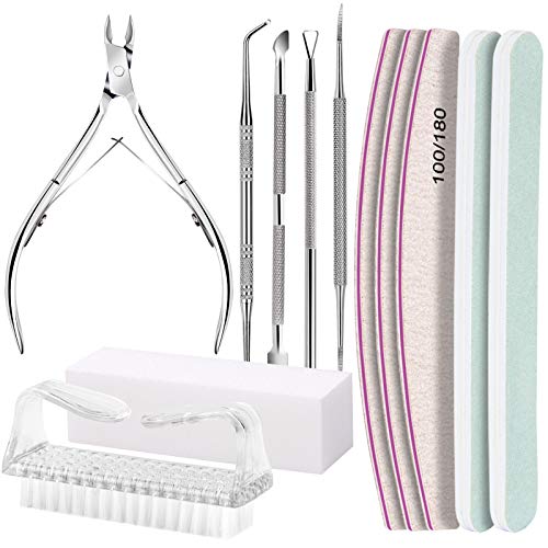 FANDAMEI Nail Care Kit, Nail Files 100/180, Nail Buffer Block, Cuticle Nippers, Cuticle Trimmer, Cuticle Pusher, Nail Tools, Nail Kit, Pedicure & Manicure Tools, Nail Prep Kit, Manicure Kit for Women