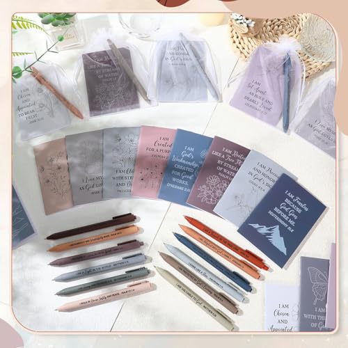 Image of Mooliwe 24 Pcs Positive Affirmation Gift Set Gratitude Notebooks with Pens Small Bags Motivational Encouragement Notepads Daily Affirmations Journal for Women Stress Relief Self Care (Prayer)