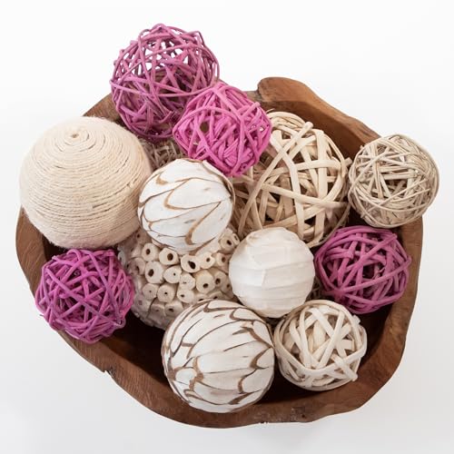 Image of ANDALUCA Large Decorative Vase Filler Bag with Orbs, Balls (Pink)