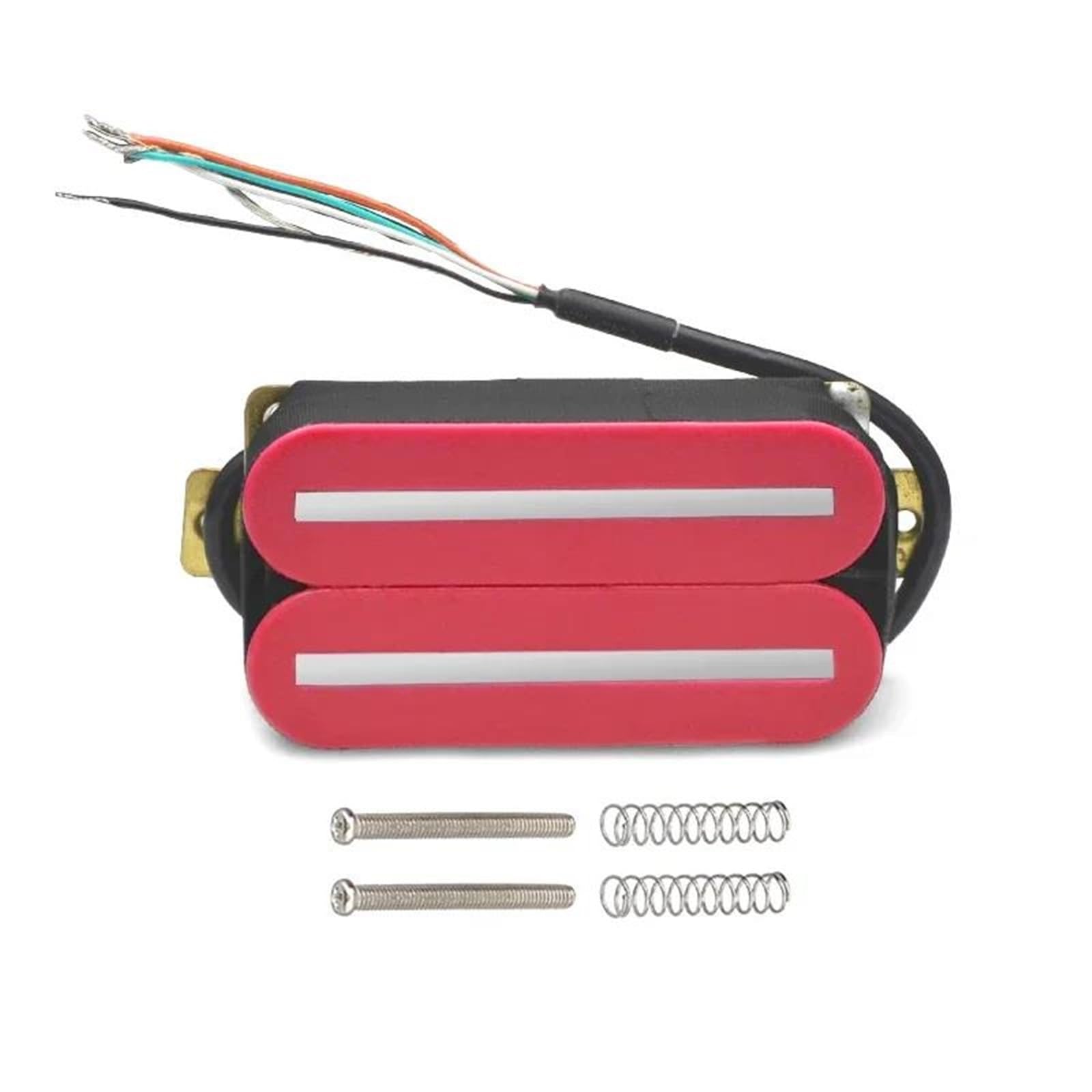 Amantes de la música Pastilla Para Guitarra Eléctr Guitarra Eléctrica Humbucker Doble Bobina Pastilla De Puente De Guitarra De Doble Carril Con Poste De Acero De 57mm Negro Verde Rojo(Pink)