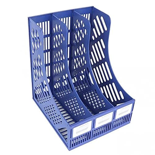 AHOBHAV 3 Sections File Rack - Plastic Storage Organizer Desktop Shelf ...