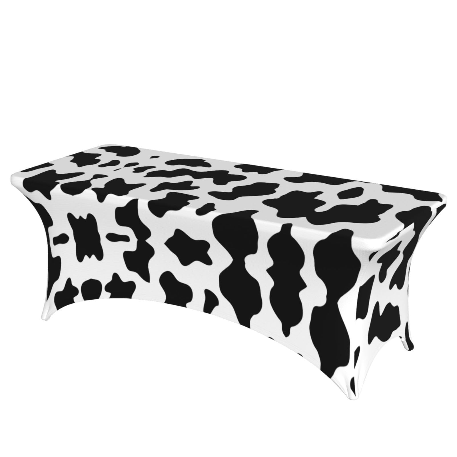 ERCgad Black And White Cow Print Print Rectangular Tablecloth Dining Banquet Party Events Home Celebration Table Cover