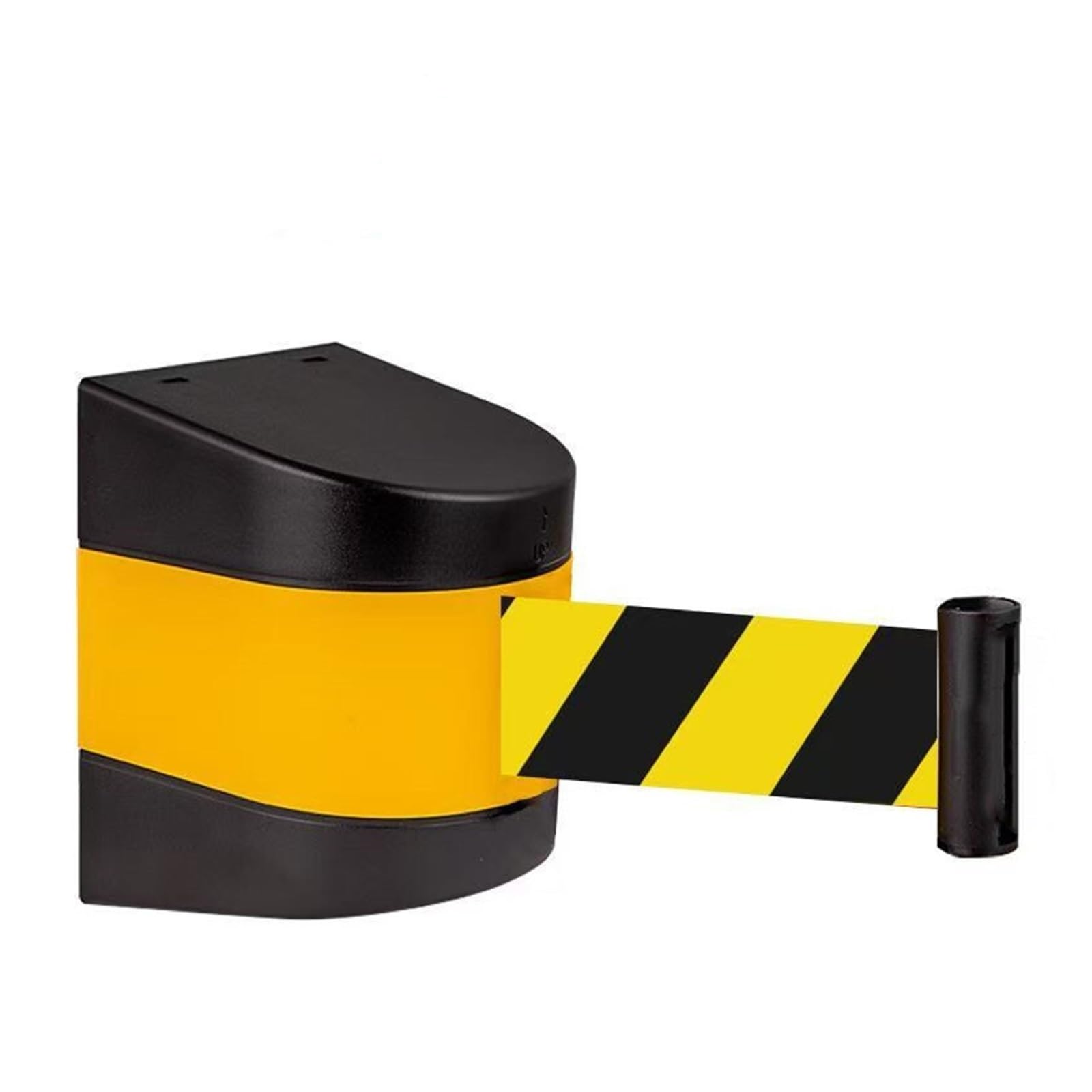 Cinta de advertencia seguridad 2,0 M, cinturón telescópico montado en la pared, línea negra y amarilla, aislamiento pasillo, 1 Uds Para Montaje(Black Color,2.0m)