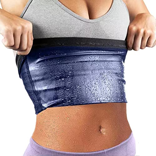 baxobaso Sweat Waist Trimmer Trainer Belt Wrap Belly Sweat Band Sauna Slimming Belt for Women Lower Belly Fat Plus Size