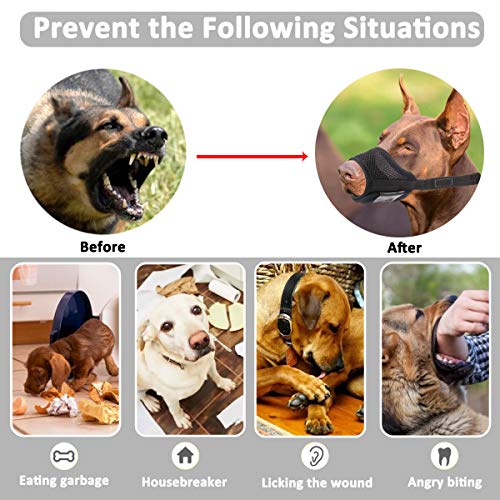 Dog Muzzle Anti Biting and Chewing, with Comfortable Mesh Soft Fabric and Adjustable Strap, Suitable for Small, Medium… - Image 3