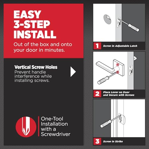 Image of Kwikset Halifax Keyed Storeroom Entry Door Handle with Lock and Key, Secure Keyed Reversible Lever Exterior, Front Entrance and Bedrooms, Matte Black, Pick Resistant SMT Rekey Security and Microban