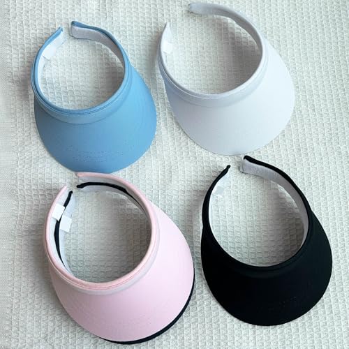 Image of 2 Pack Visor Women Men Sun Hat Clip On Visors Adjustable Sport Wide Brim Cap