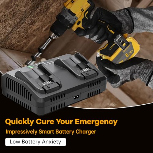 Chargeur double port pour batterie Li-ion Dewalt 18V 20V sans attente