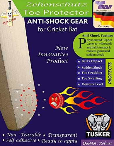 - Tusker Cricket Bat Toe Protector, Self Adhesive Sheet, Transparent