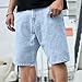 Men's Denim Shorts Solid Color Classic Casual Stylish Fashion Baggy Comfy Short with Pockets